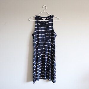 Athleta Women's Sz M Blue Santorini Thera Tie Dye Sleeveless Mini Stretch Dress‎